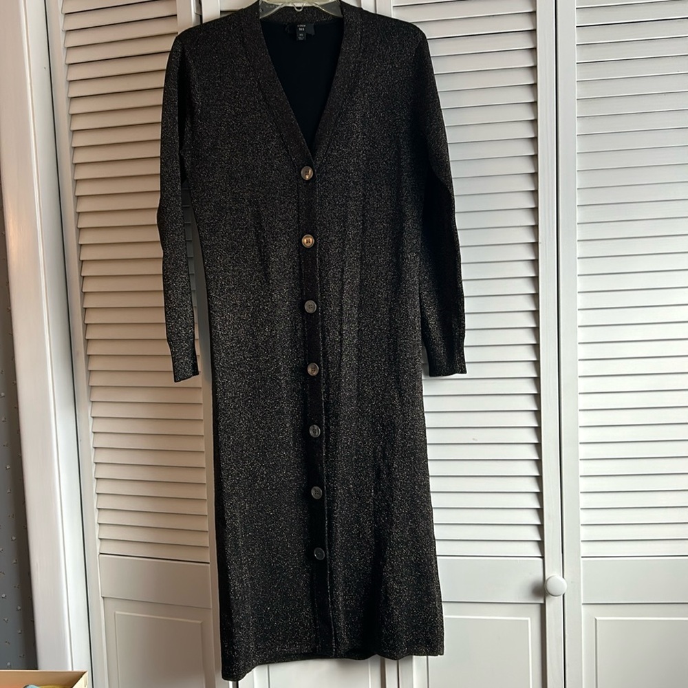 Glitter button-down sweater dress